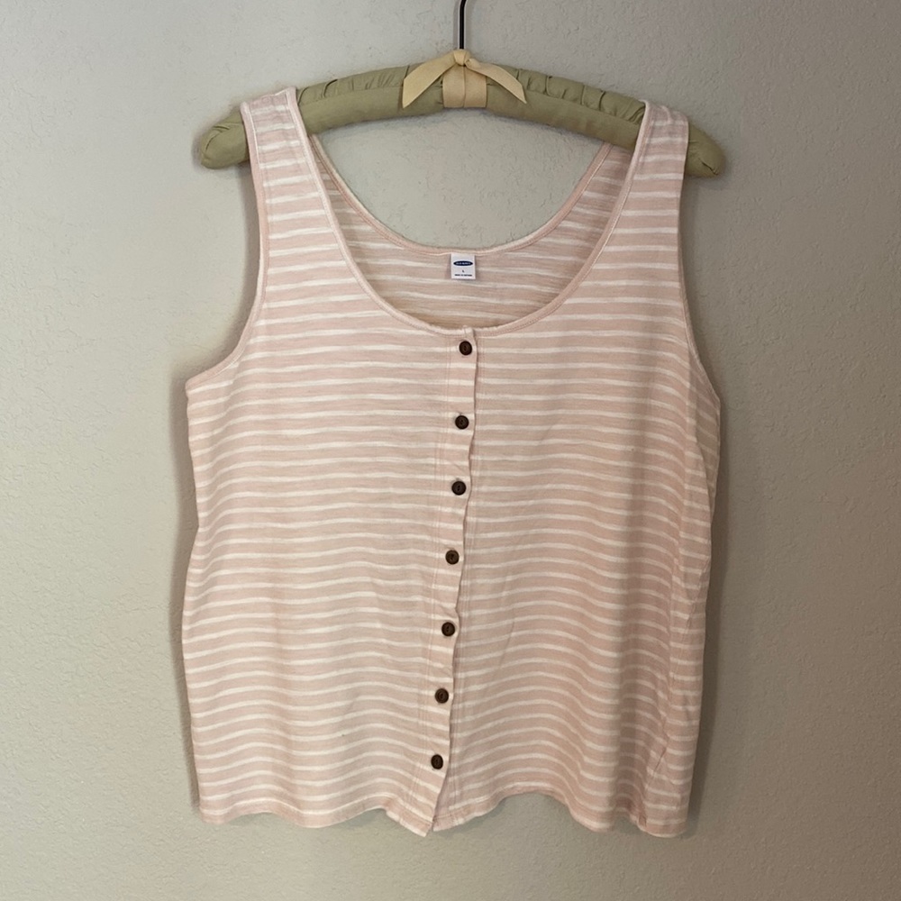Old Navy pink and white striped tank top